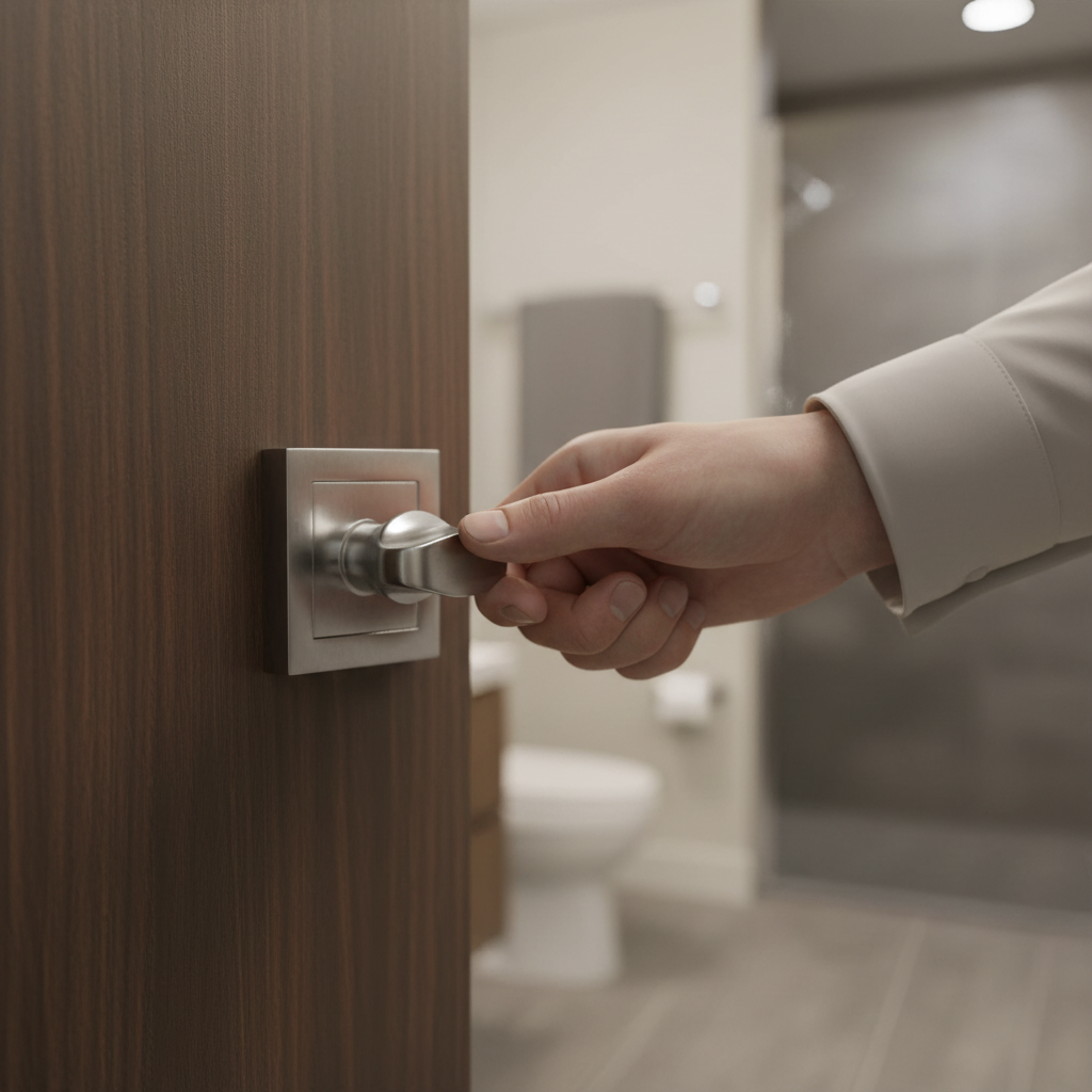Premium Square WC Turn and Release with Satin Chrome Finish for Bathroom Privacy - Image 2