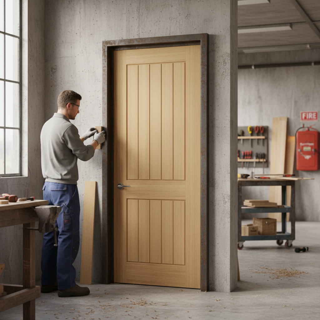 Premium Cottage-Style 2 Panel Fire Door with Solid Core and 30-Minute Fire Rating, Fully Finished for Easy Installation