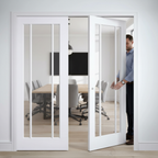 Premium Clear Glazed Telescopic Pocket Door System with Adjustable Doorstop and Maintenance-Free Track