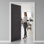 Premium Internal Laminate Door with Large Glass Panel and Unique Grain Finish - High-Quality Professional Grade for Industrial and Commercial Appli...
