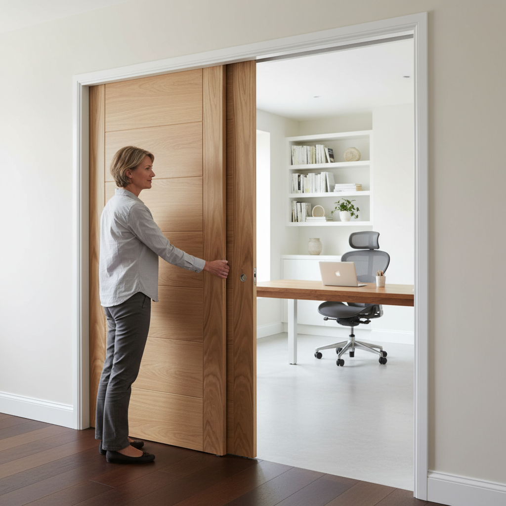 Premium Heavy Duty Telescopic Pocket Door System with Wooden Jamb Kit and Smooth Operation for Wider Openings