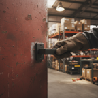 Professional Square Lever Door Handle Set with Magnetic Device in Matt Black Finish for Industrial Doors