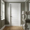 FD30 Rated White Internal Fire Door with 5 Panels and Primed Finish