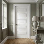 FD30 Rated White Internal Fire Door with 5 Panels and Primed Finish