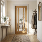 Internal Oak Door Unfinished Made-to-Measure with 3 Light Clear Glass Panels