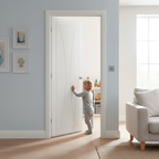 Premium Contemporary Internal Door with Arched Design and Deep U-Grooves for Modern Elegance