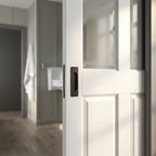 Internal Pocket Door Set with White Primed Finish, 2 Panel, 2 Light Bevelled Glass - detail view