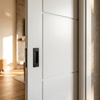 Internal Pocket Door Set White Primed 3 Panel Design 100mm Framed - detail view
