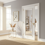 Premium Clear Bevelled Glazed Door with White Primed Finish and Elegant Design - High-Quality Professional Grade for Industrial and Commercial Appl...