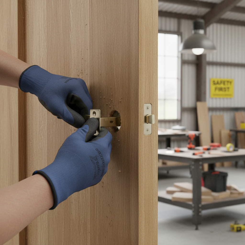 Premium CE13 Fire Rated Tubular Latch 63mm - Satin Nickel Finish for Fire Doors - High-Quality Professional Grade for Industrial and Commercial App...