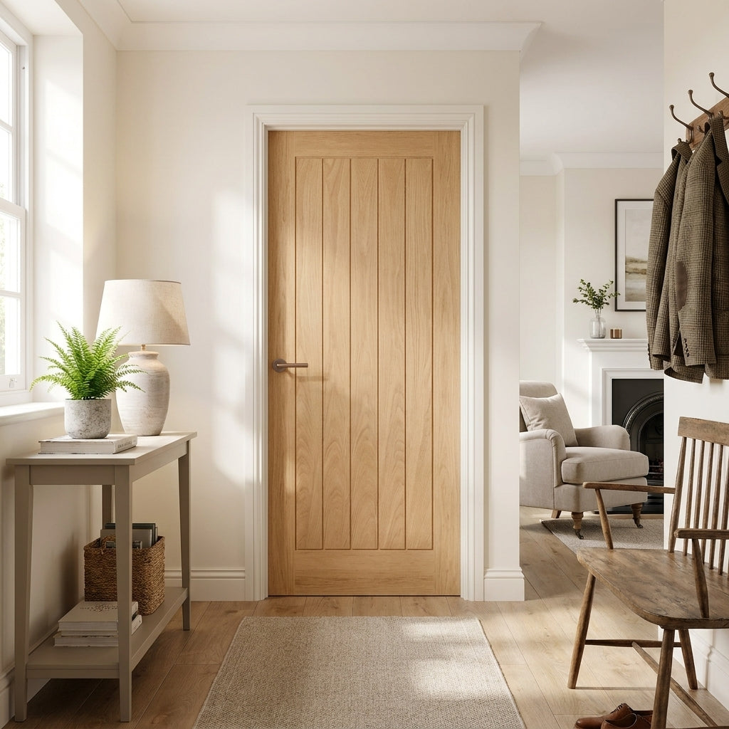FD30 Fire Rated Oak Internal Door Unfinished Solid Core 30-Minute Protection