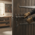 Premium Pewter Door Hardware Kit with Heavy-Duty T Hinges and Suffolk Thumb Latch for Solid Oak Doors