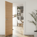 Premium Internal Oak Door with Five Horizontal Panels and FSC Certified Real Wood Veneer