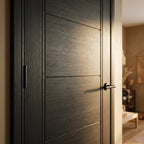 Black Internal FD30 Fire Door Fully Finished with Construction - detail view