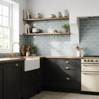 Ceramic Wall Tile, Duck Egg Gloss, Smooth Finish, 75 x 150mm, 0.43m² Coverage