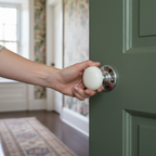 Premium Porcelain White Door Knob on Chrome Rose - Durable and Stylish for Modern or Traditional Decor