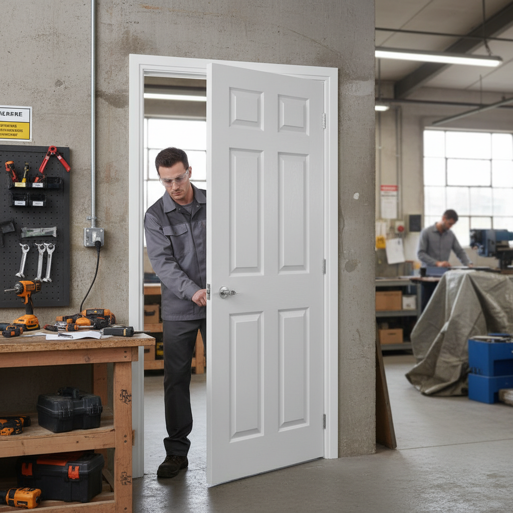 Premium Fire Rated White Moulded Colonist Door - Traditional 6 Panel Design, Ready to Paint