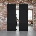 Premium Double Sliding Track System for Interior Doors - Soft Close Option, Black Finish, 2000mm & 3000mm Lengths