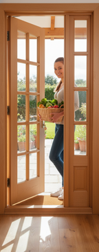 Premium Double Glazed 15 Light External Door with Clear Glass for Back or Side Entrances