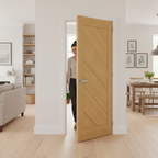 Premium Oak Internal Door with Solid Core and Prefinished Design, Customizable Sizes and Fire Door Option