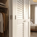 Internal Bi-fold Louvre Wardrobe Door Set, 28mm Thick, White Painted - detail view