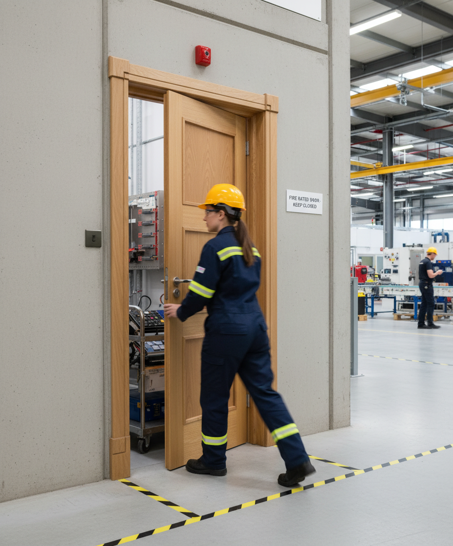 Premium Fully Finished Internal Fire Door with Three Flat Recessed Panels and Raised Beading for Strength and Durability