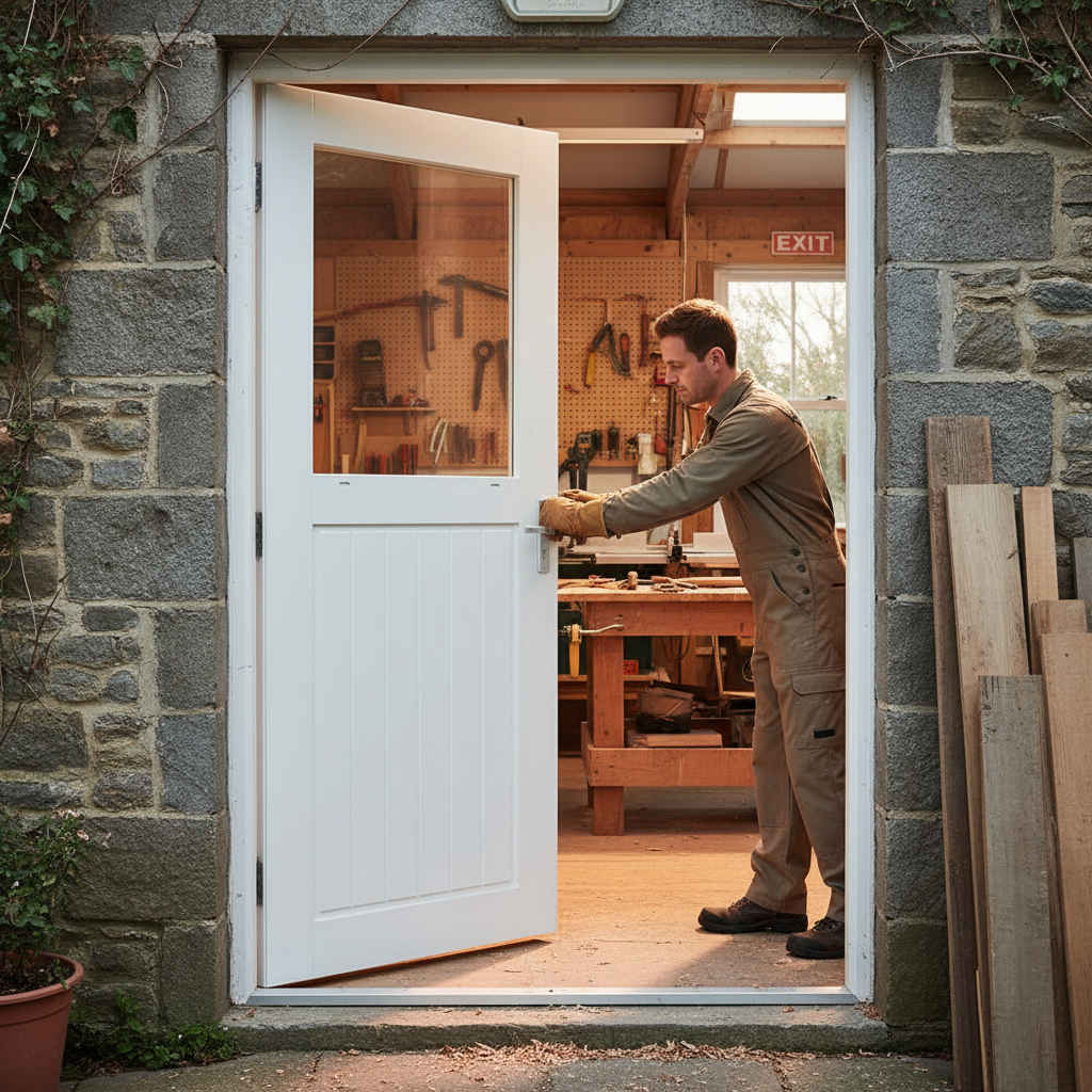 Premium Custom Made External Door with Solid Merbau Hardwood and Ventilation Slots, 44mm Thickness