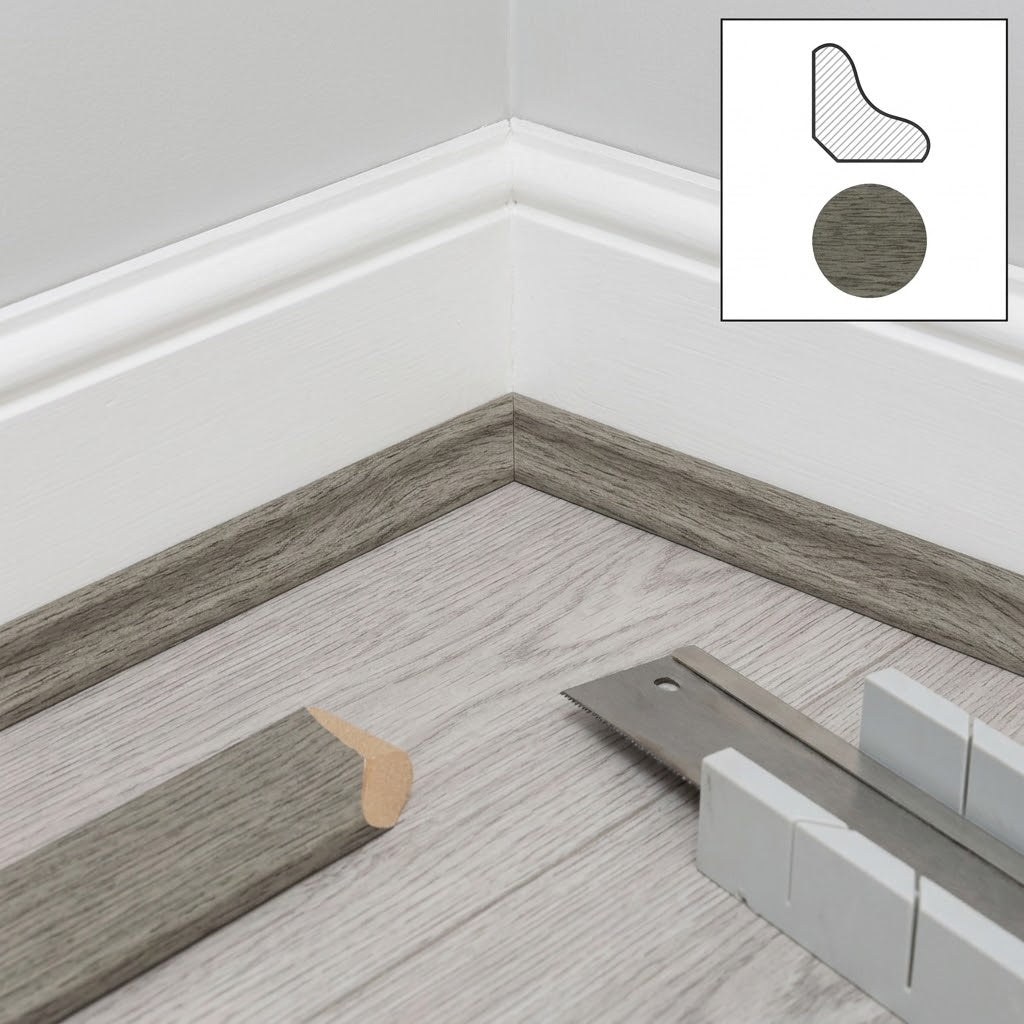 Laminate Scotia Beading Medium Grey 2400mm x 18mm
