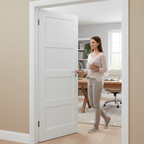 Premium White Primed Internal Door with Solid Core and Recessed Panels for Stylish Interiors