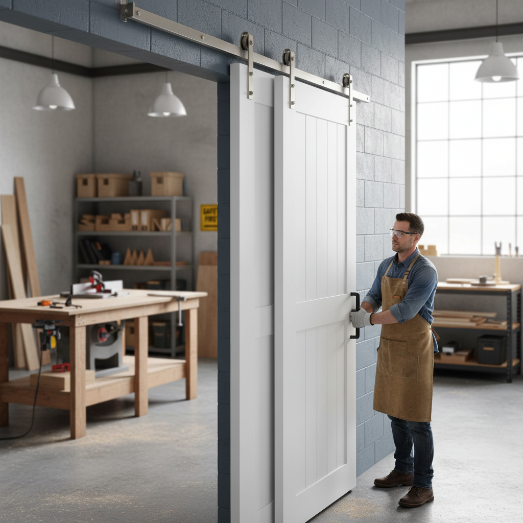 Premium Satin Nickel Face Mounted Sliding Barn Door Track - 3m Length, 100kg Capacity, Ideal for Timber Frame Doors