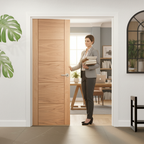 Premium Unfinished Oak 5 Panel Door Pair with 35mm Thickness for Custom Finishing