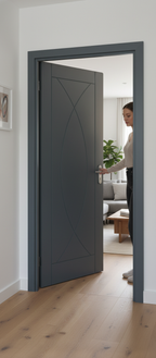 Premium Custom Colour Internal Fire Door with Unique Curved Design and 30-Minute Fire Rating