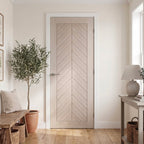 Ivory Fully Finished Internal Chevron Door with Hollow Core