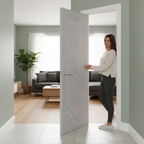 Premium Light Grey Ash Flush Interior Door with Solid Core and Prefinished Design - Custom Sizes Available