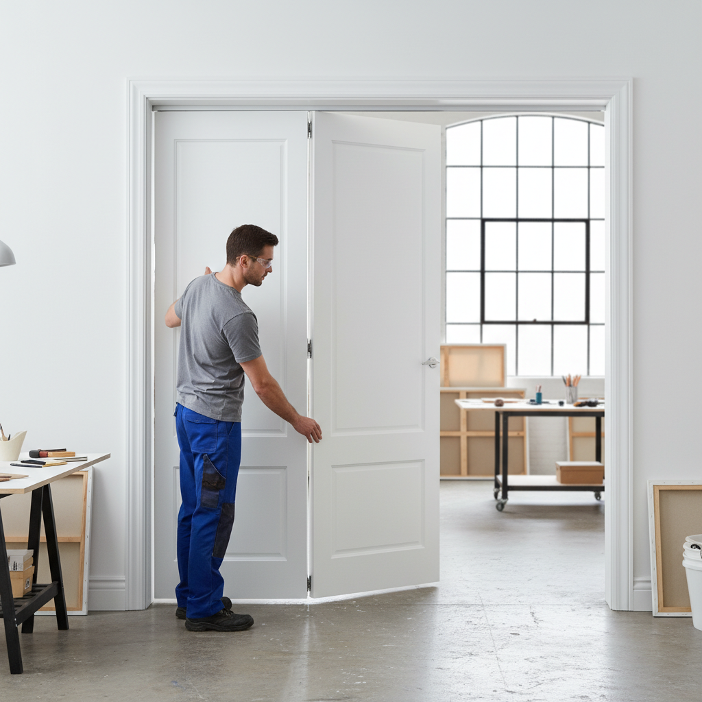 Premium Bi-Folding Room Divider with High-Quality Track System for Flexible Space Management