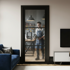 Internal Fully Finished 3 Light Reeded Glass Industrial Studio Door for Contemporary Interiors - Image 2