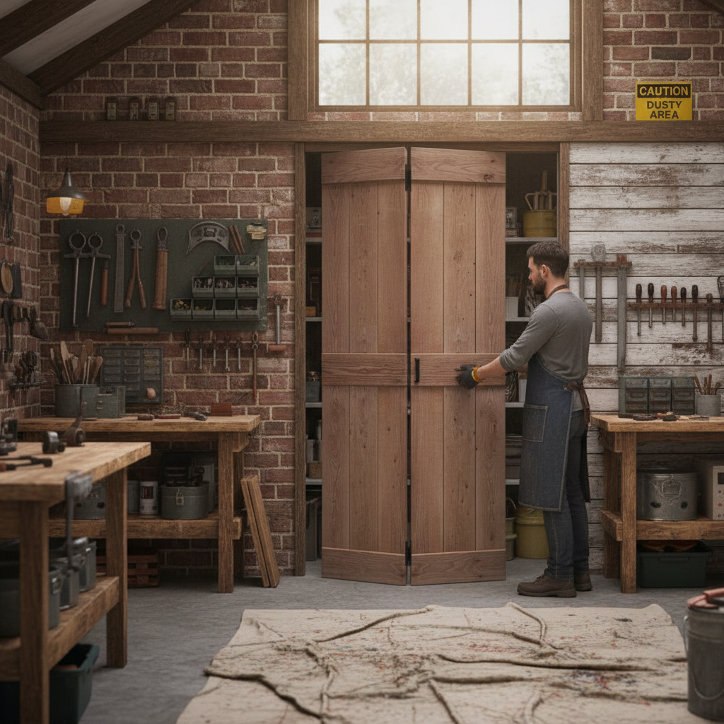 Premium Unfinished Rustic Solid Oak Bi-Fold Door - Custom Sizes Available with Lifetime Guarantee