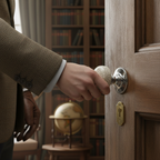 Premium Crackle Midnight Blue Door Knob with Chrome Stem and Rose for Traditional Homes