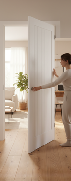 Premium 1 Light Textured Internal Door with Clear Glass and Frosted Lines for Modern Home Design