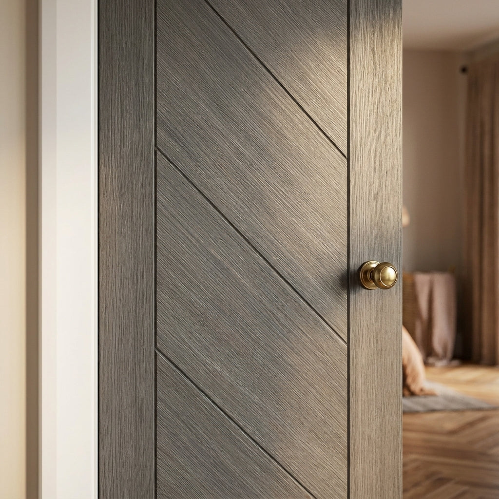 Internal Light Grey Fully Finished Stockholm Door - detail view