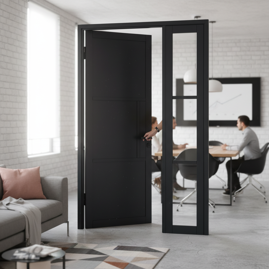 Premium 3 Panel Offset French Doors with Demi Panel for Modern Design, Multiple Sizes Available