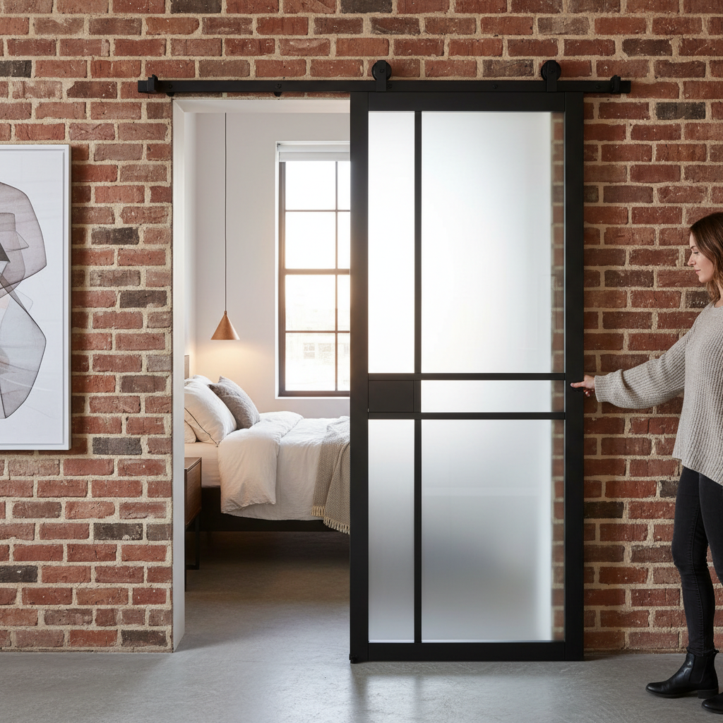 Premium Clear Glazed Sliding Door with Top Mounted Track System and Soft Close Option for Interior Spaces