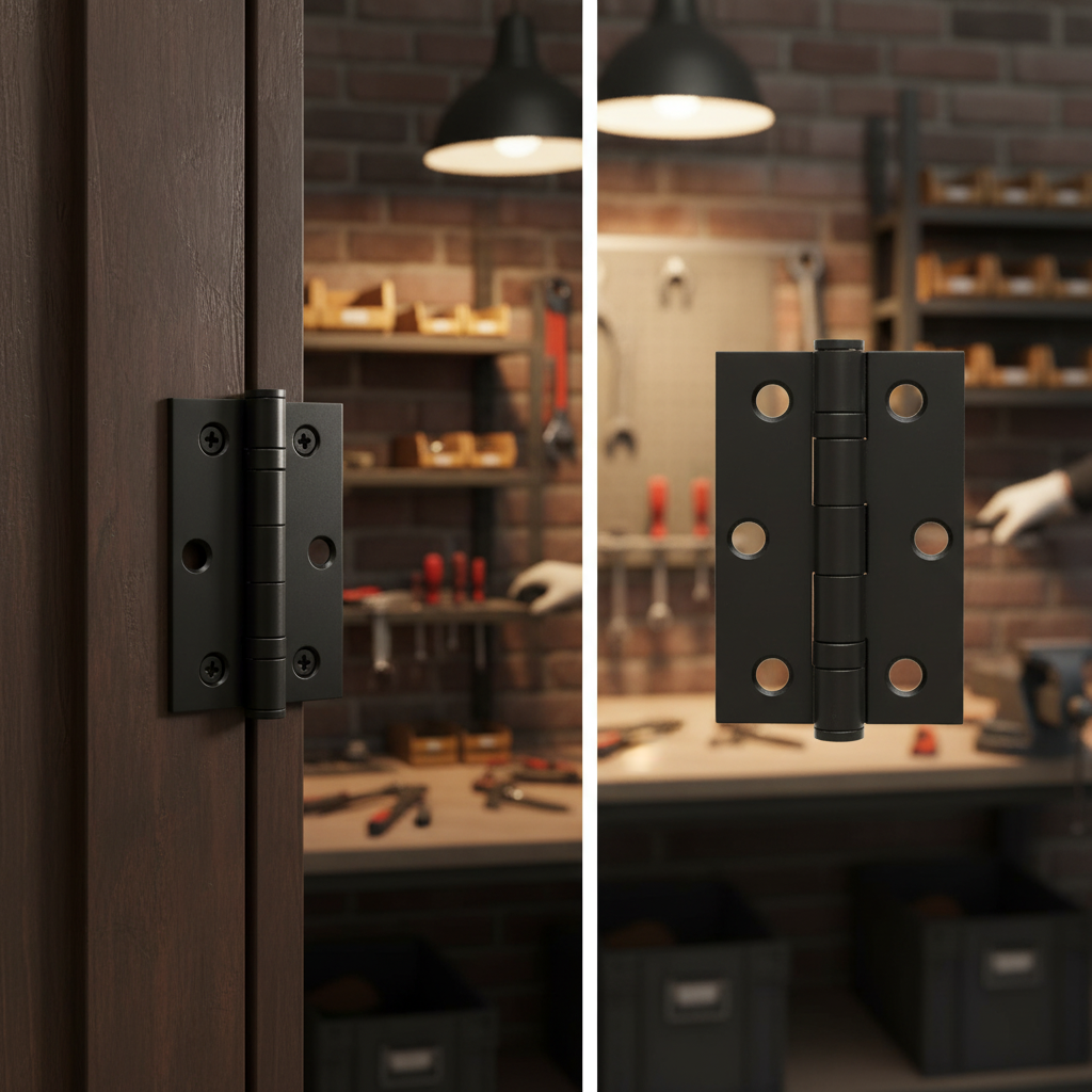 Premium 75mm (3'') Ball Bearing Hinge Pair with Matt Black Finish for Durable Door Hardware