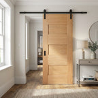 Internal Oak Sliding Door, Fully Finished, 7 Panel Edison Design, Black Face Mounted