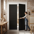 Premium Fully Finished Internal Industrial Studio 5 Panel Pair Door for Modern Interiors