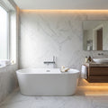 PVC Gloss Waterproof Wall Panelling - White Marble 2400mm x 1000mm