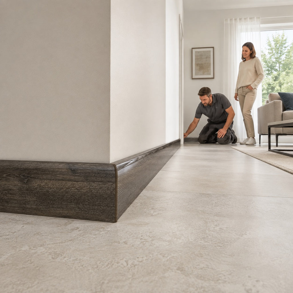 2.4m High Gloss Oak Skirting Board 2400mm x 58mm x 19mm