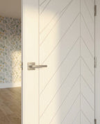 Internal White Primed Chevron Door with Solid Engineered Core, Fully Finished - detail view