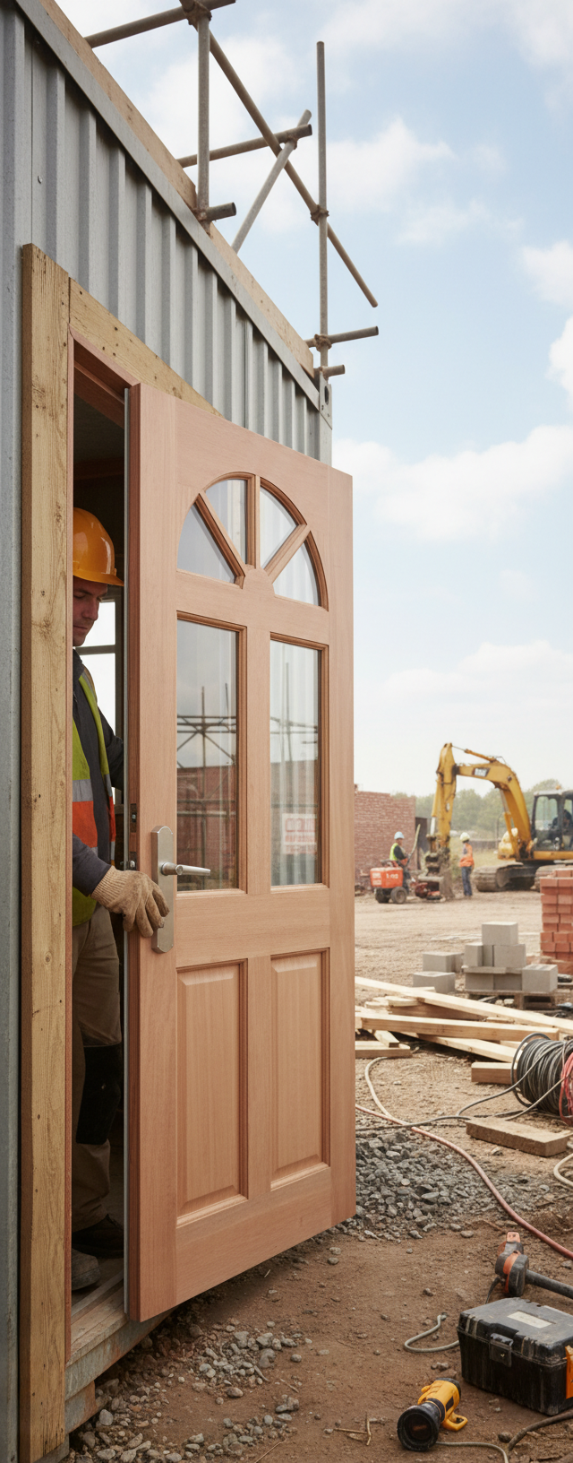 Premium Hardwood Single Glazed Fan Light Design with Clear Glass and Raised Panels