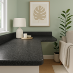 Rounded Edge Upstand in Midnight Granite, 3000mm Length